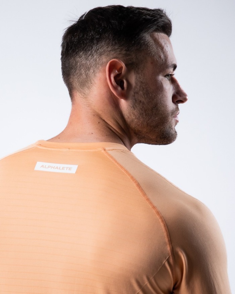 Camasa Barbati Alphalete Hero Long Sleeve Corai | 674510-OPB