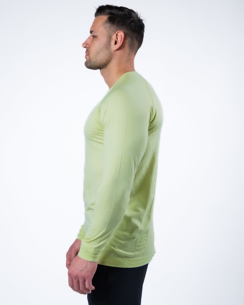 Camasa Barbati Alphalete Hero Long Sleeve Verzi | 340812-KGY