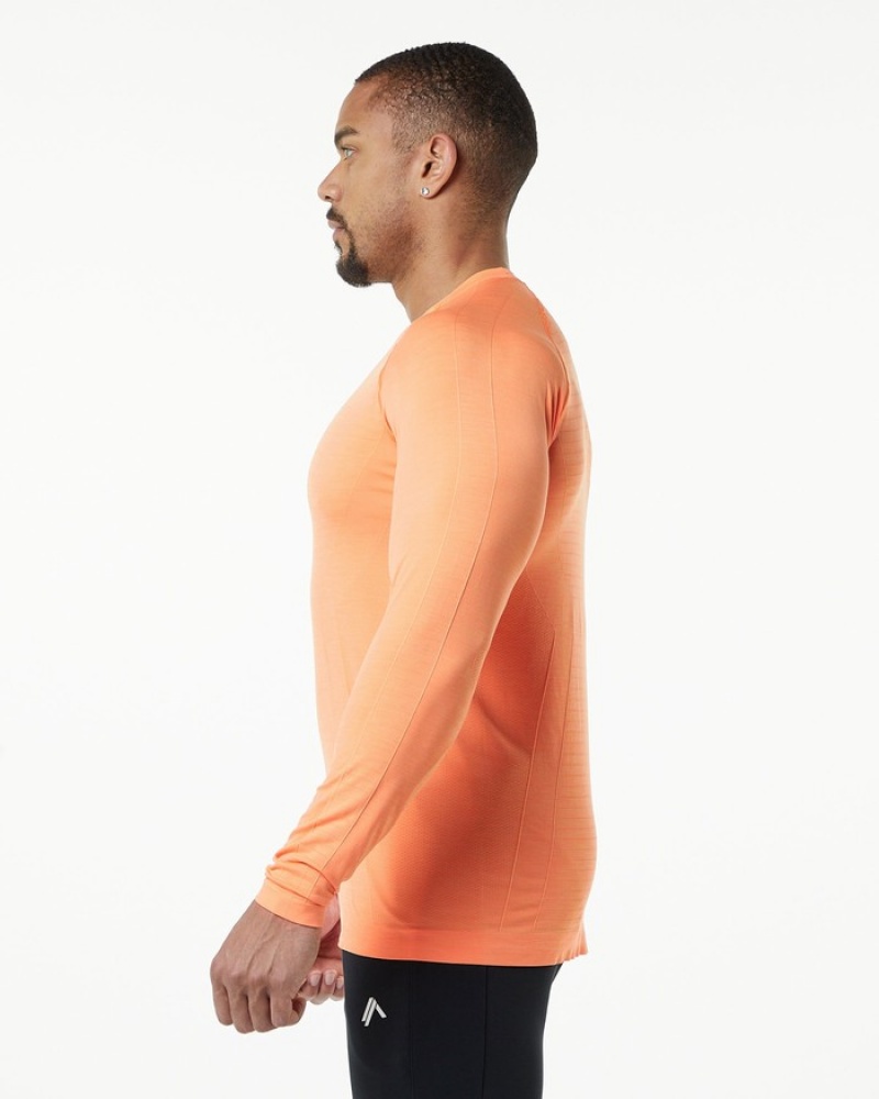 Camasa Barbati Alphalete Hero Long Sleeve Portocalii | 812605-FAG