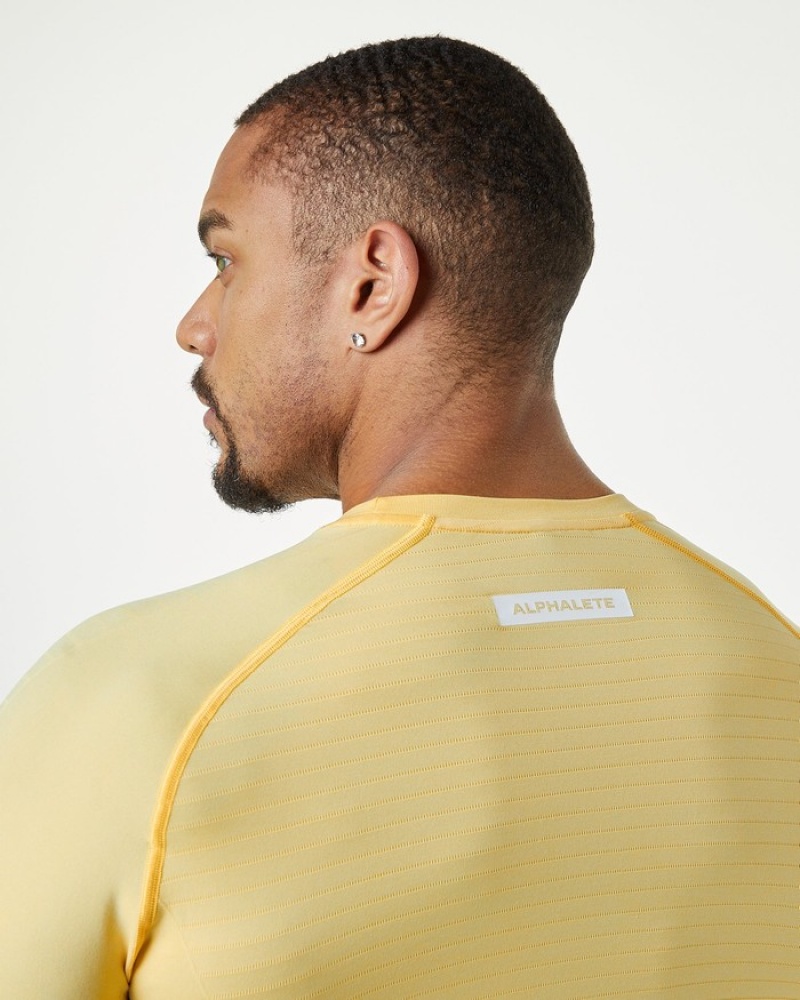 Camasa Barbati Alphalete Hero Long Sleeve Portocalii | 430817-VPX
