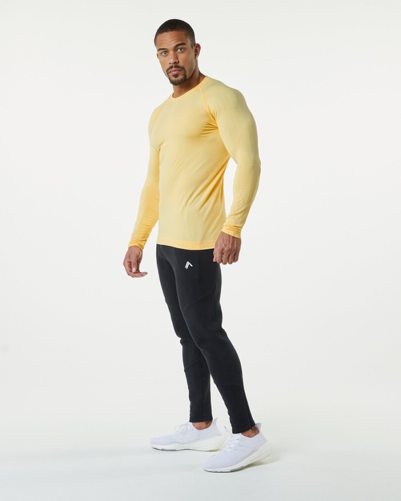 Camasa Barbati Alphalete Hero Long Sleeve Portocalii | 430817-VPX