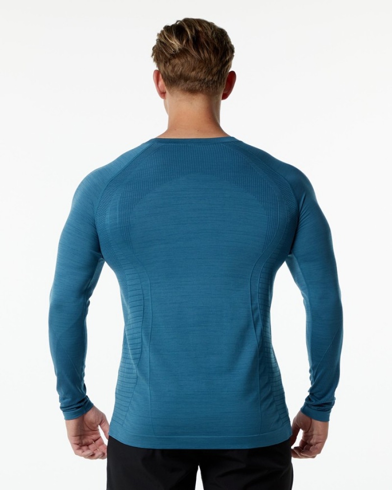 Camasa Barbati Alphalete Ozone LS Albastri | 174960-FRQ