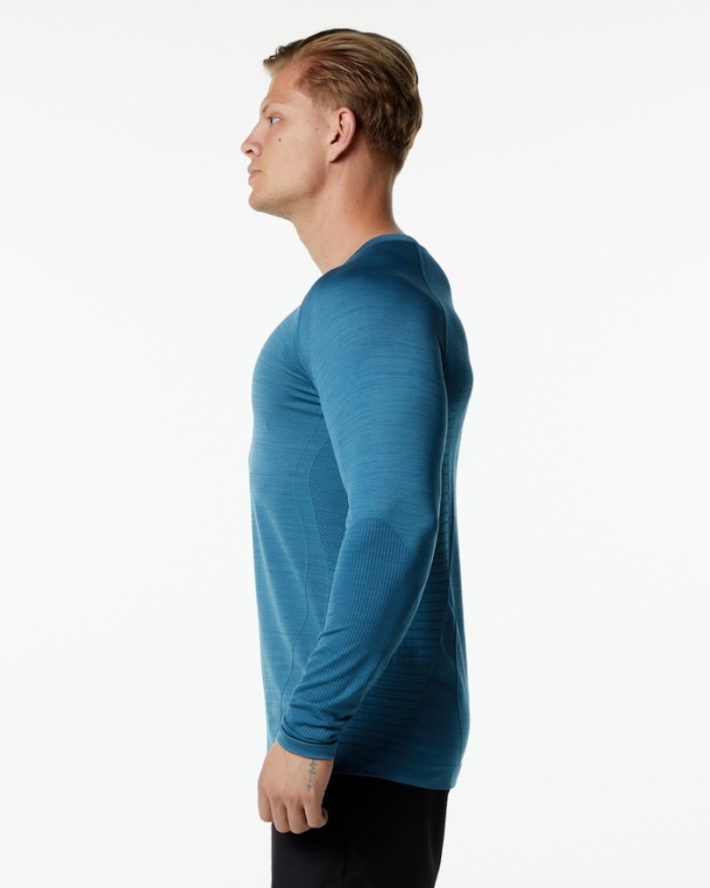 Camasa Barbati Alphalete Ozone LS Albastri | 174960-FRQ