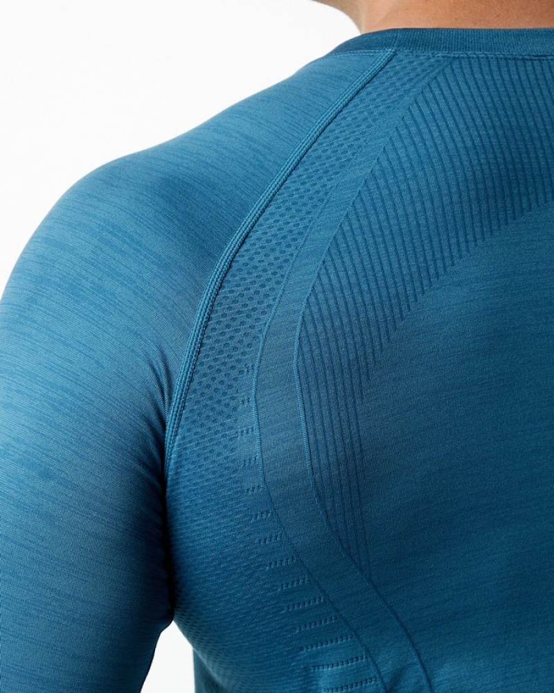 Camasa Barbati Alphalete Ozone LS Albastri | 174960-FRQ