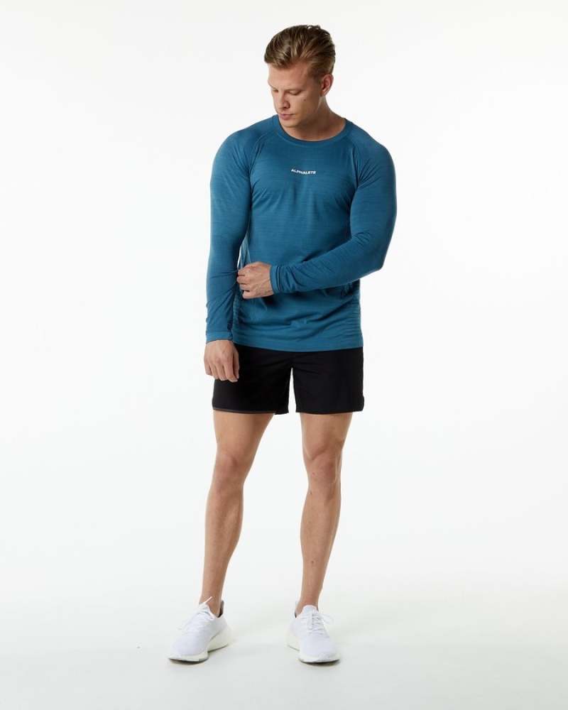 Camasa Barbati Alphalete Ozone LS Albastri | 174960-FRQ