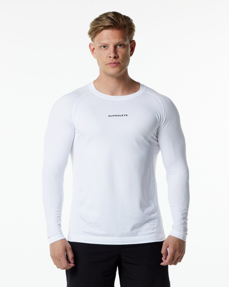 Camasa Barbati Alphalete Ozone LS Albi | 095716-AKR