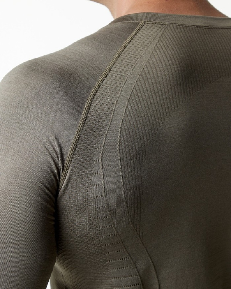Camasa Barbati Alphalete Ozone LS Gri | 438902-JAD
