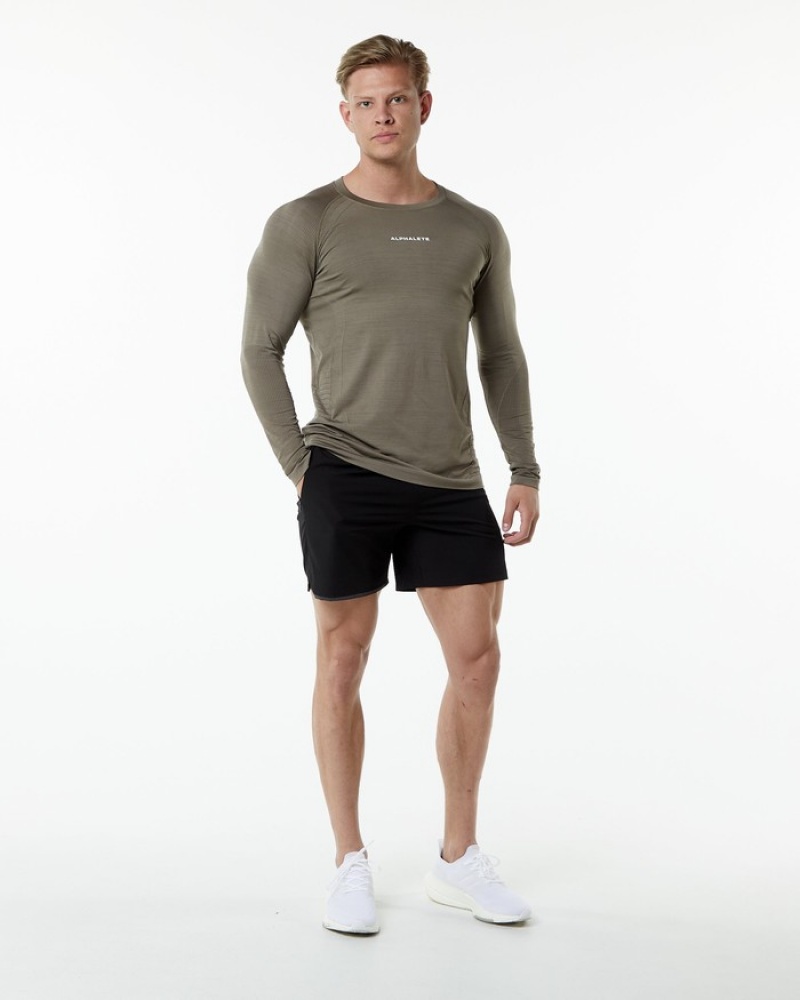 Camasa Barbati Alphalete Ozone LS Gri | 438902-JAD