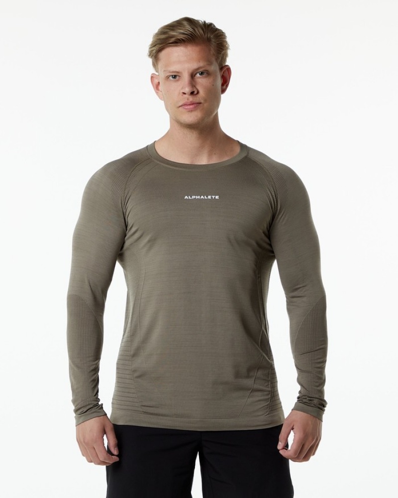 Camasa Barbati Alphalete Ozone LS Gri | 438902-JAD
