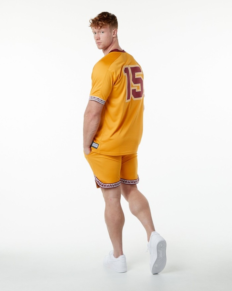 Camasa Barbati Alphalete Varsity NFL Jersey Galbeni | 753921-HZB