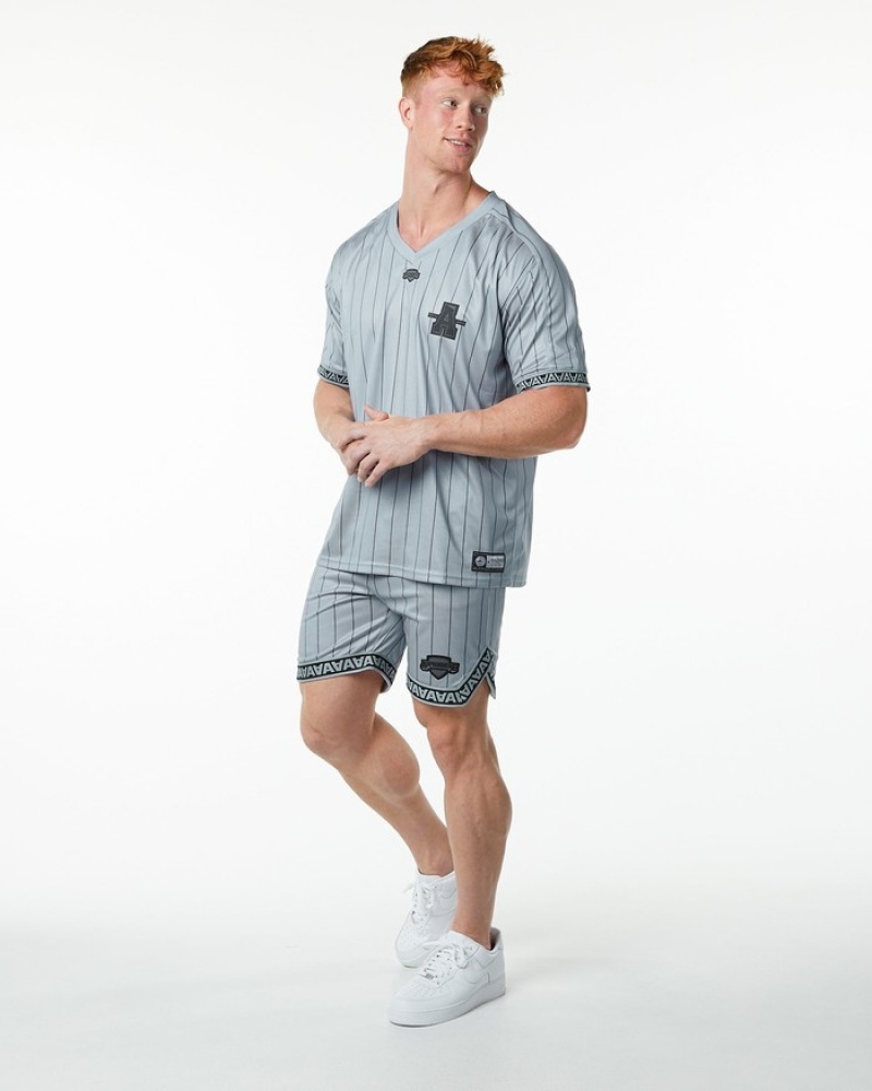 Camasa Barbati Alphalete Varsity NFL Jersey Gri | 401638-AZC