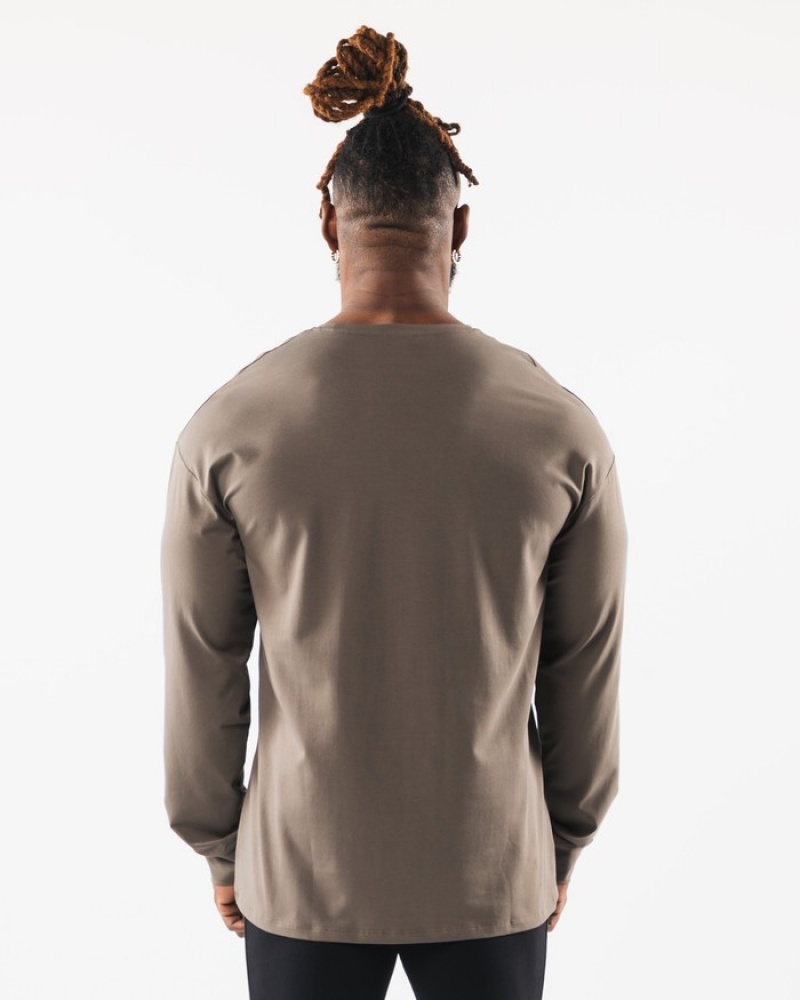 Camasa Barbati Alphalete Wolf Head LS Gri Maro | 702458-DEX