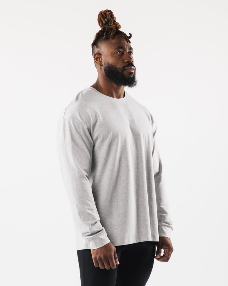 Camasa Barbati Alphalete Wolf Head LS Gri | 638092-UZY