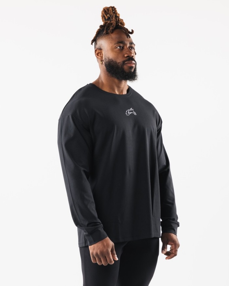 Camasa Barbati Alphalete Wolf Head LS Negrii | 536708-KDP