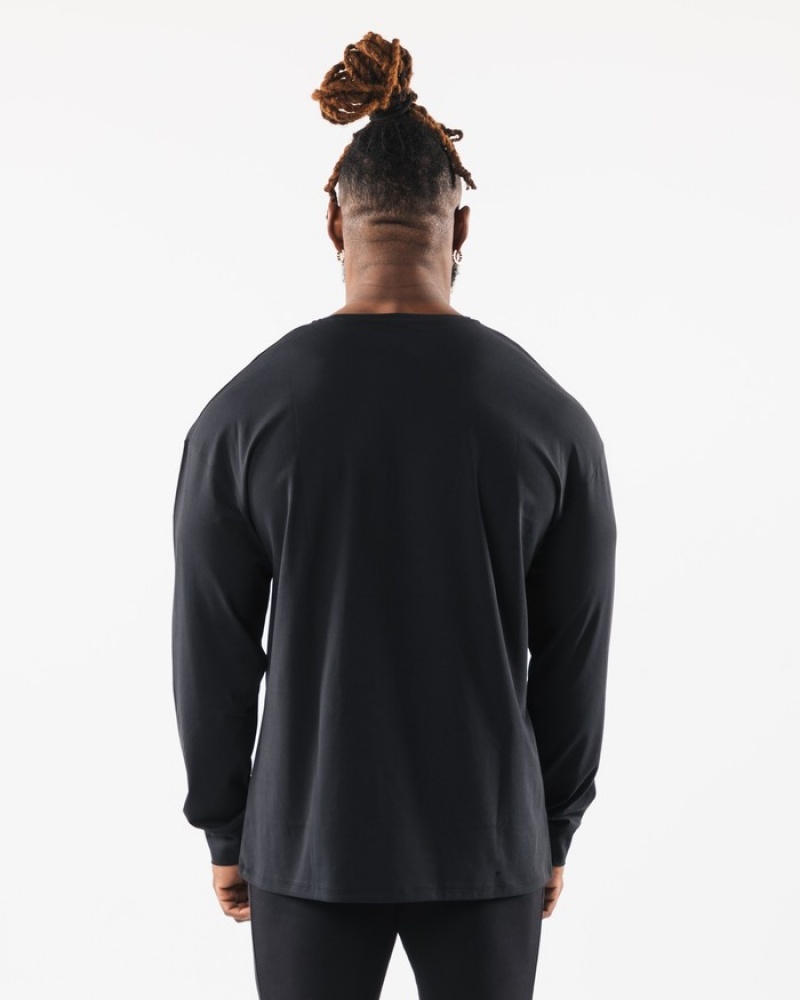 Camasa Barbati Alphalete Wolf Head LS Negrii | 536708-KDP