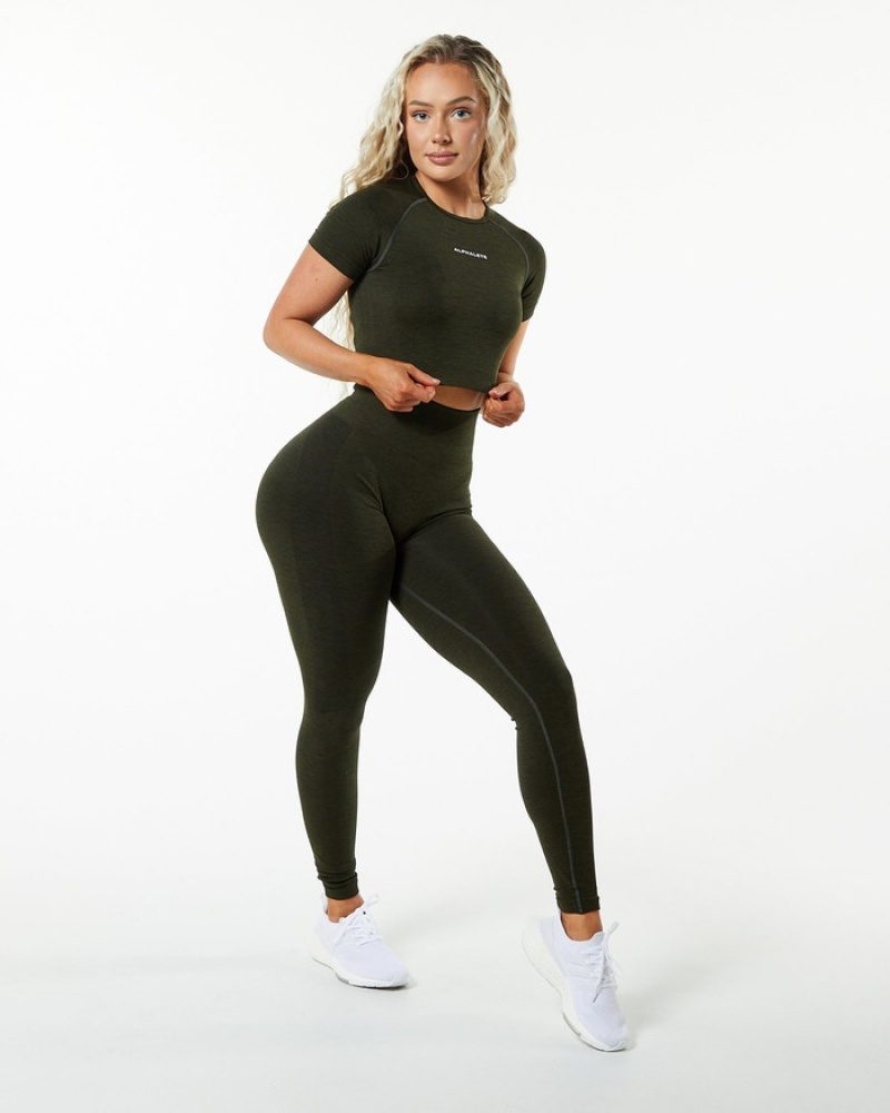 Camasa Dama Alphalete Amplify SS Crop Negrii | 139706-SIA