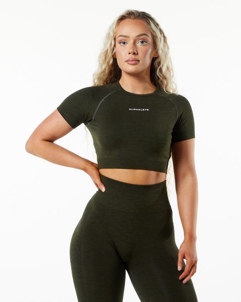 Camasa Dama Alphalete Amplify SS Crop Negrii | 139706-SIA