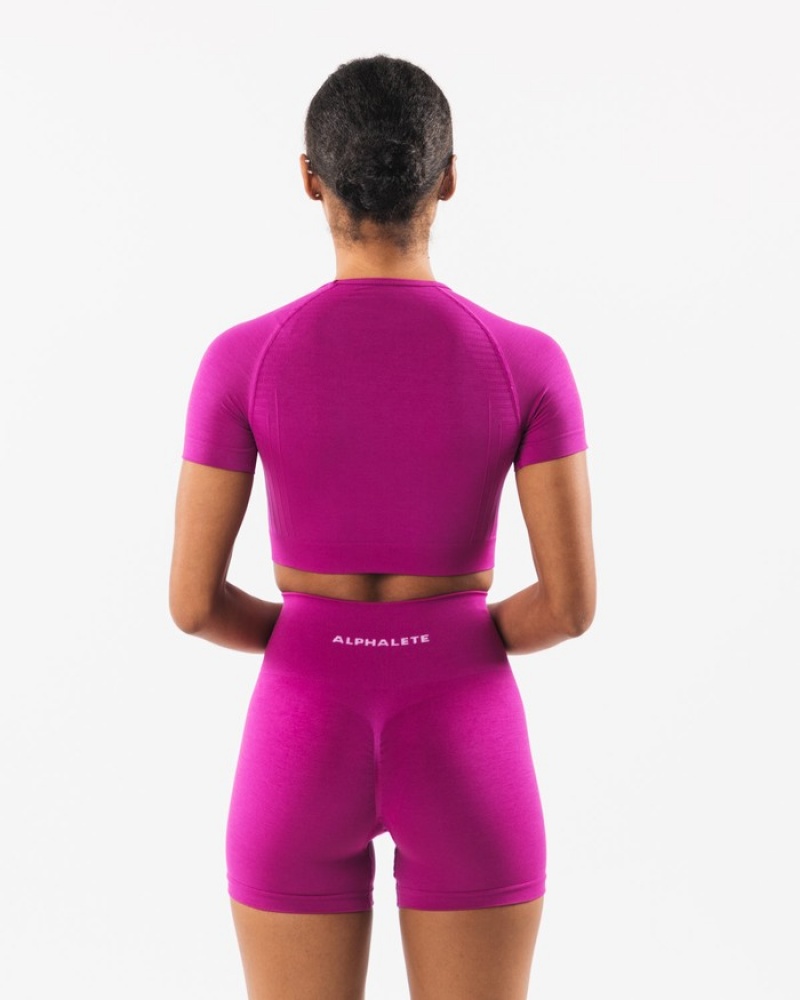 Camasa Dama Alphalete Amplify SS Crop Roz | 614073-YAO
