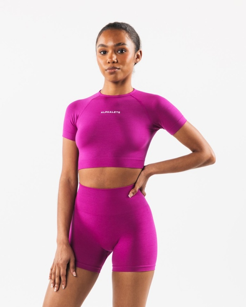 Camasa Dama Alphalete Amplify SS Crop Roz | 614073-YAO