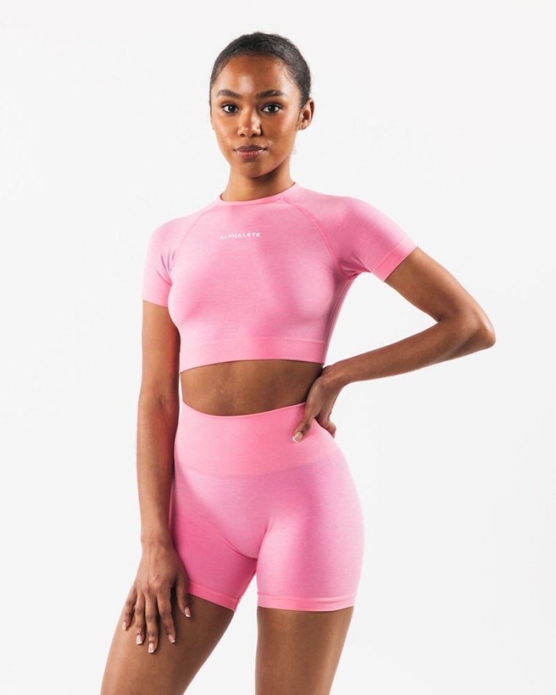 Camasa Dama Alphalete Amplify SS Crop Roz | 396204-XGJ
