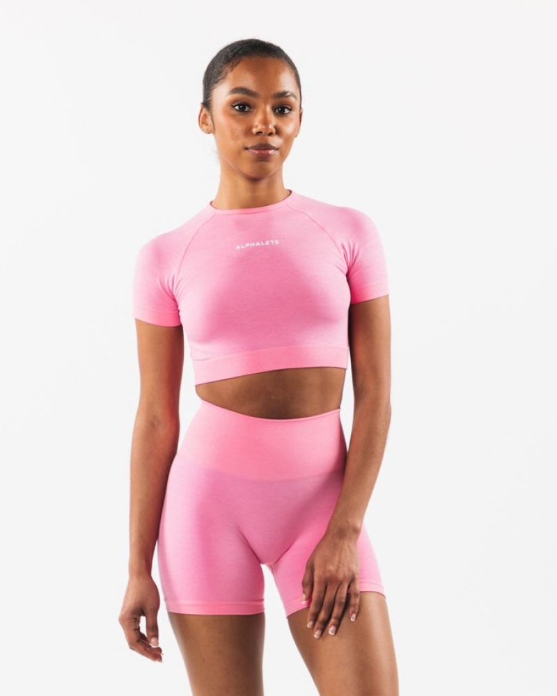 Camasa Dama Alphalete Amplify SS Crop Roz | 396204-XGJ
