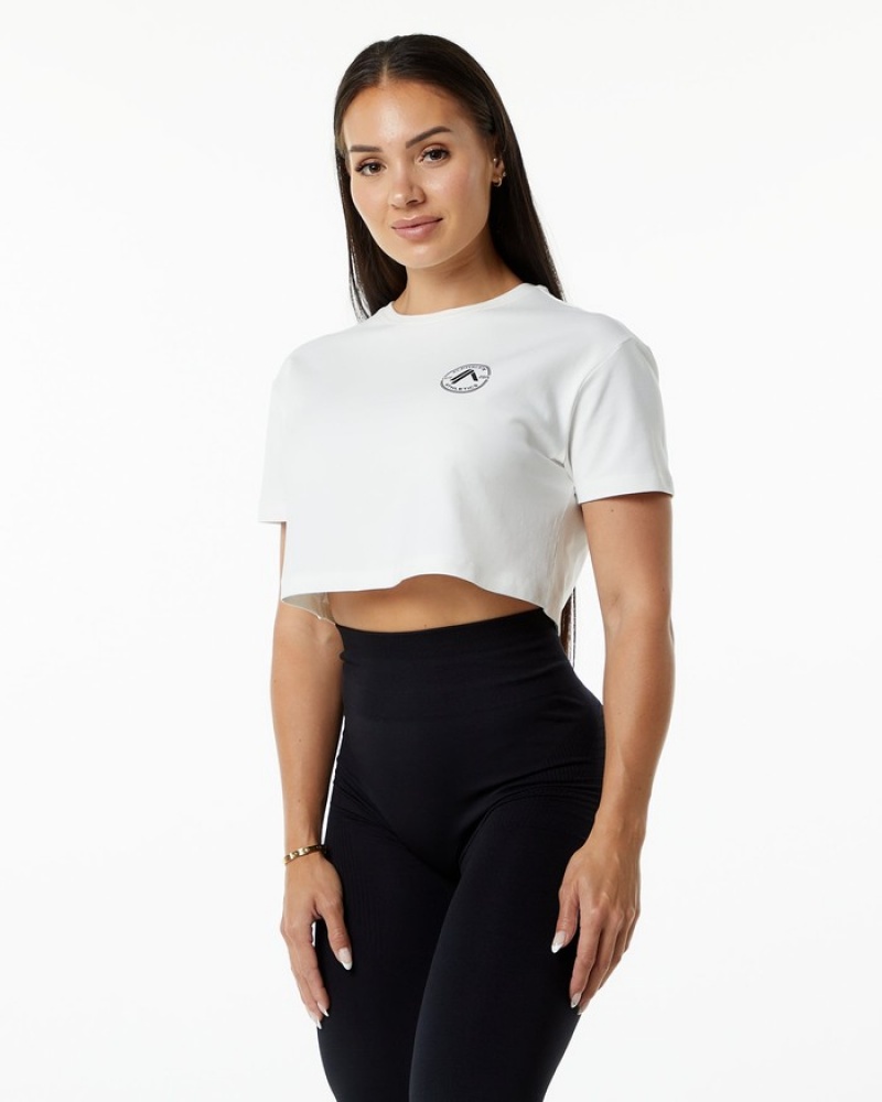 Camasa Dama Alphalete Dynasty Crop Albi | 260975-CNA