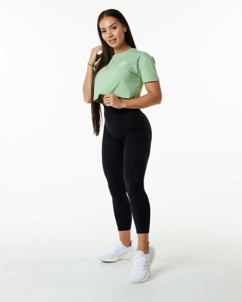 Camasa Dama Alphalete Dynasty Crop Verzi | 457932-PCD