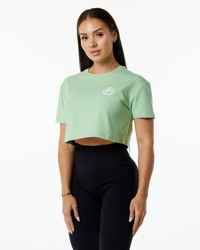 Camasa Dama Alphalete Dynasty Crop Verzi | 457932-PCD