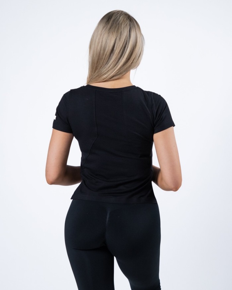 Camasa Dama Alphalete Evo Crop Negrii | 748035-WFY