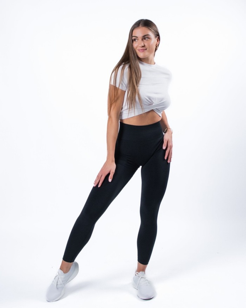 Camasa Dama Alphalete Evo Twist Crop Albi | 567120-LKZ