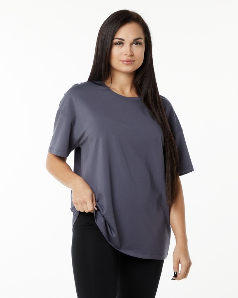 Camasa Dama Alphalete Signature Oversized Violet | 749035-LCI