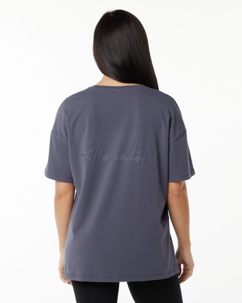 Camasa Dama Alphalete Signature Oversized Violet | 749035-LCI