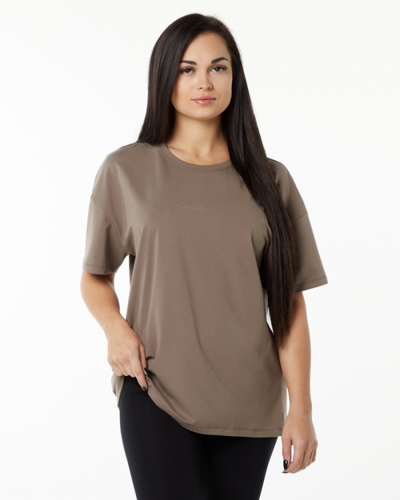 Camasa Dama Alphalete Signature Oversized Bej | 952103-OPK