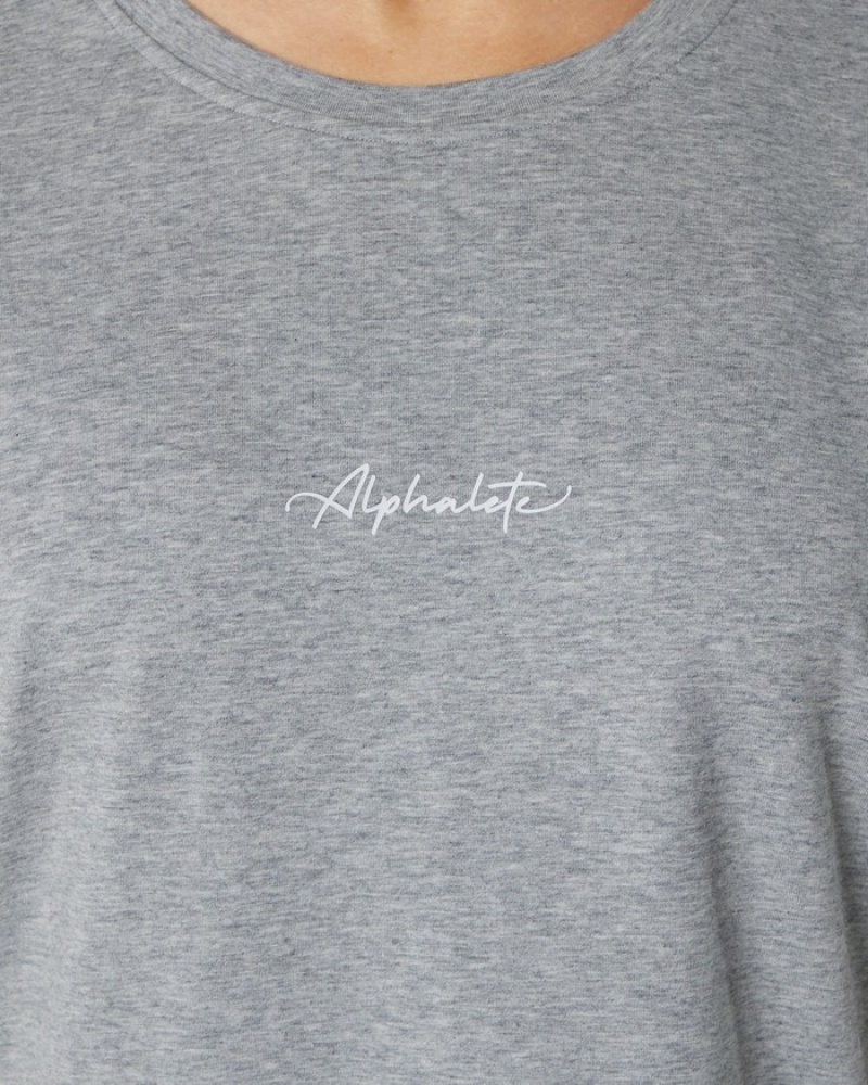 Camasa Dama Alphalete Signature Oversized Gri | 594832-UQK