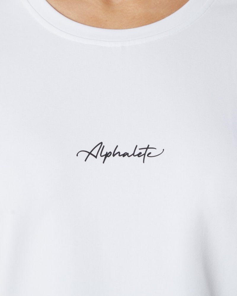 Camasa Dama Alphalete Signature Oversized Albi | 931507-COZ