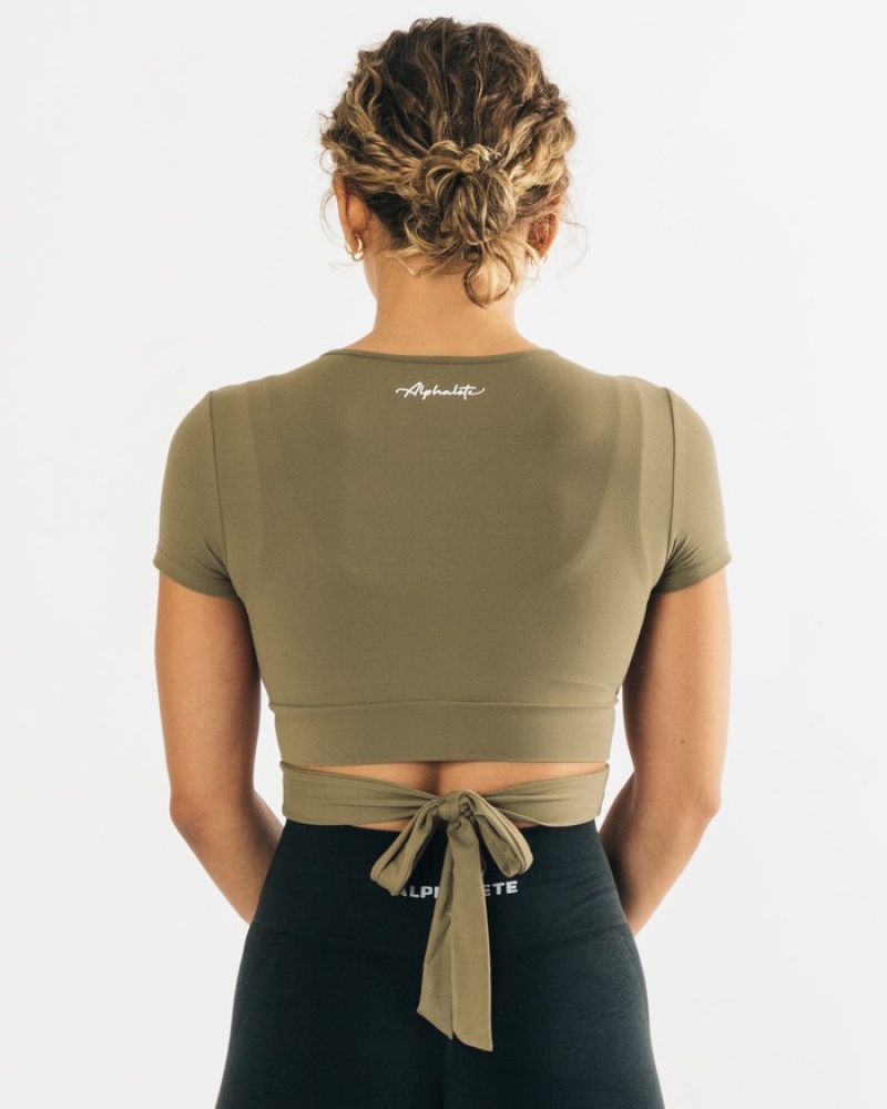 Camasa Dama Alphalete Ultrasoft Wrap Tie Masline Verzi | 342157-UTQ