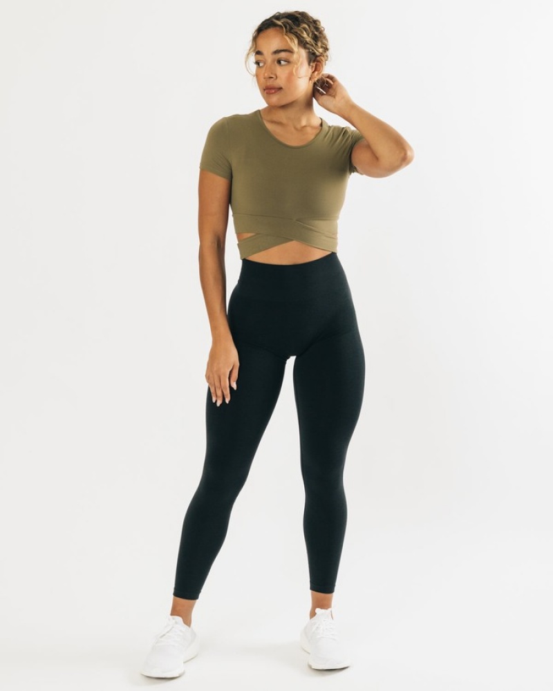 Camasa Dama Alphalete Ultrasoft Wrap Tie Masline Verzi | 342157-UTQ
