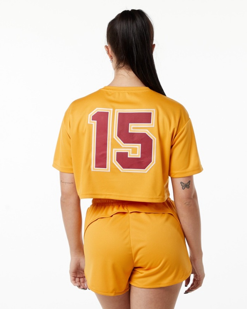 Camasa Dama Alphalete Varsity Crop Portocalii | 248061-STG