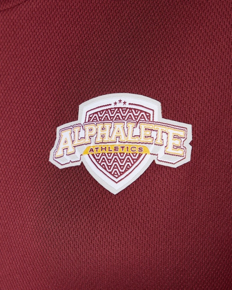 Camasa Dama Alphalete Varsity Crop Rosii | 347850-SMA