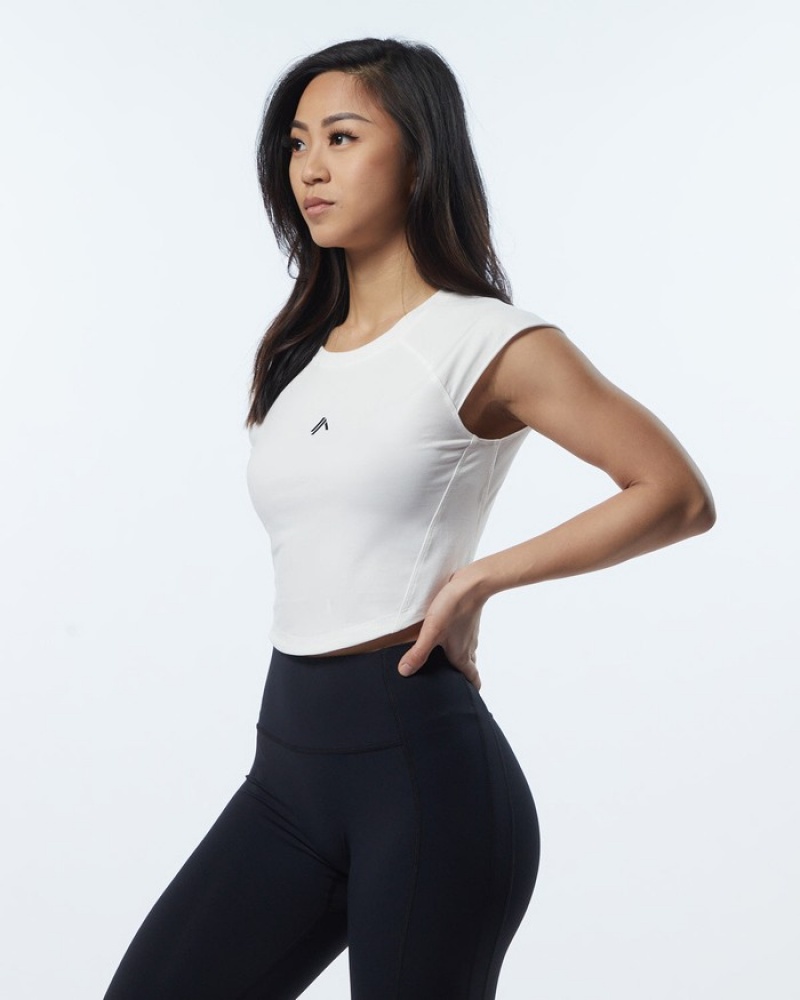 Camasa Dama Alphalete Velocity Crop Albi | 524038-WLK