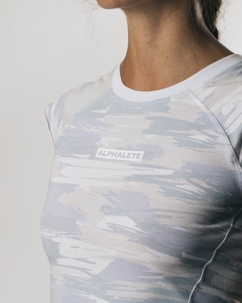 Camasa Dama Alphalete Velocity Crop Camuflaj | 354972-FAB