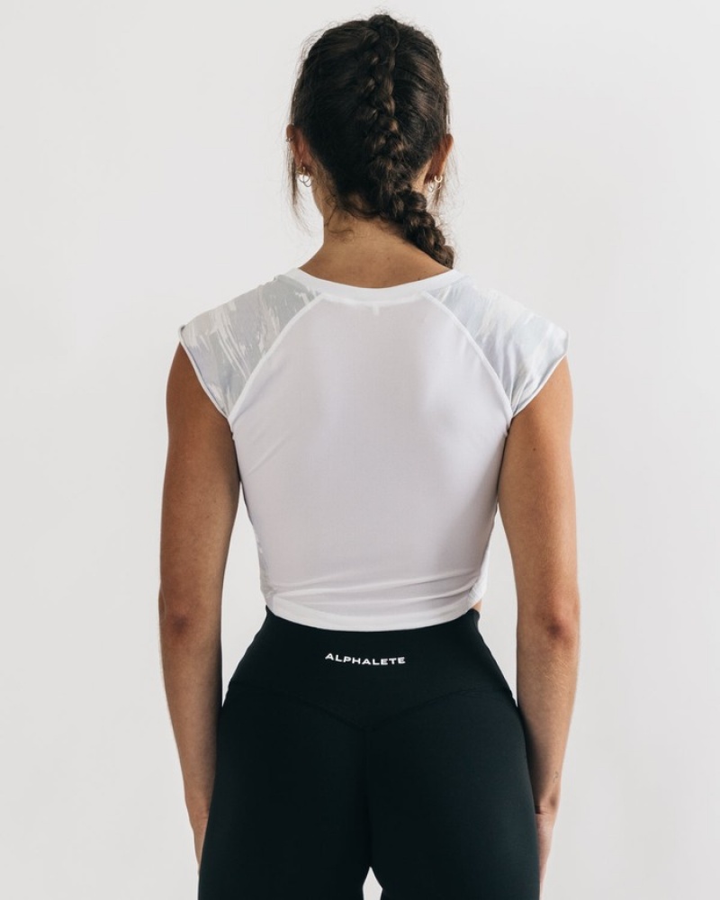 Camasa Dama Alphalete Velocity Crop Camuflaj | 354972-FAB