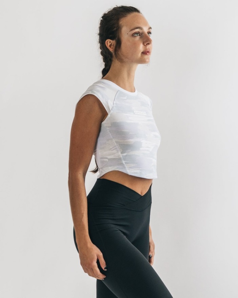 Camasa Dama Alphalete Velocity Crop Camuflaj | 354972-FAB