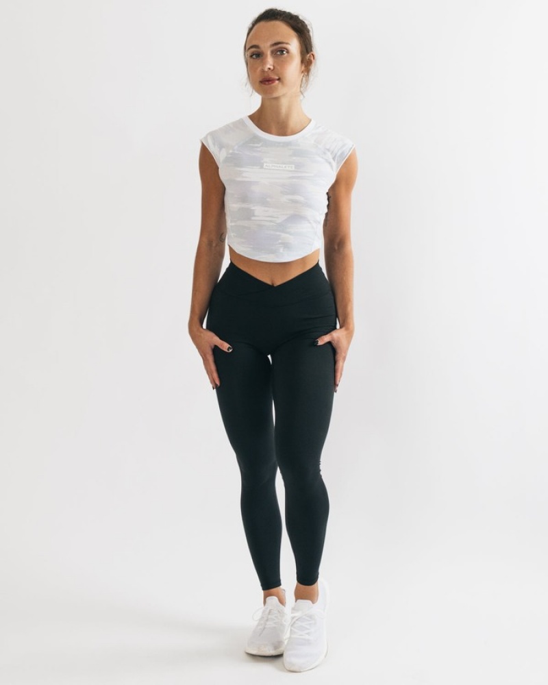 Camasa Dama Alphalete Velocity Crop Camuflaj | 354972-FAB
