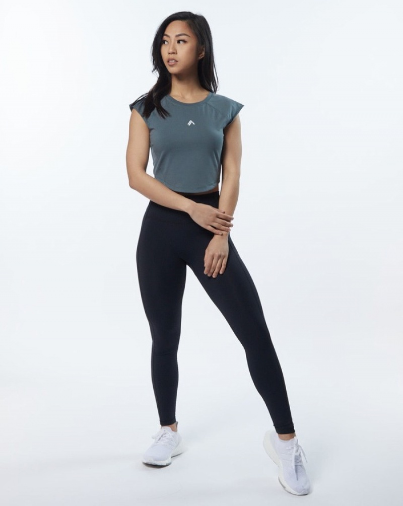 Camasa Dama Alphalete Velocity Crop Gri | 614789-MBE