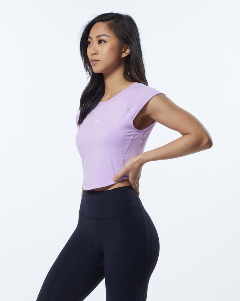 Camasa Dama Alphalete Velocity Crop Lavanda | 410653-DQS