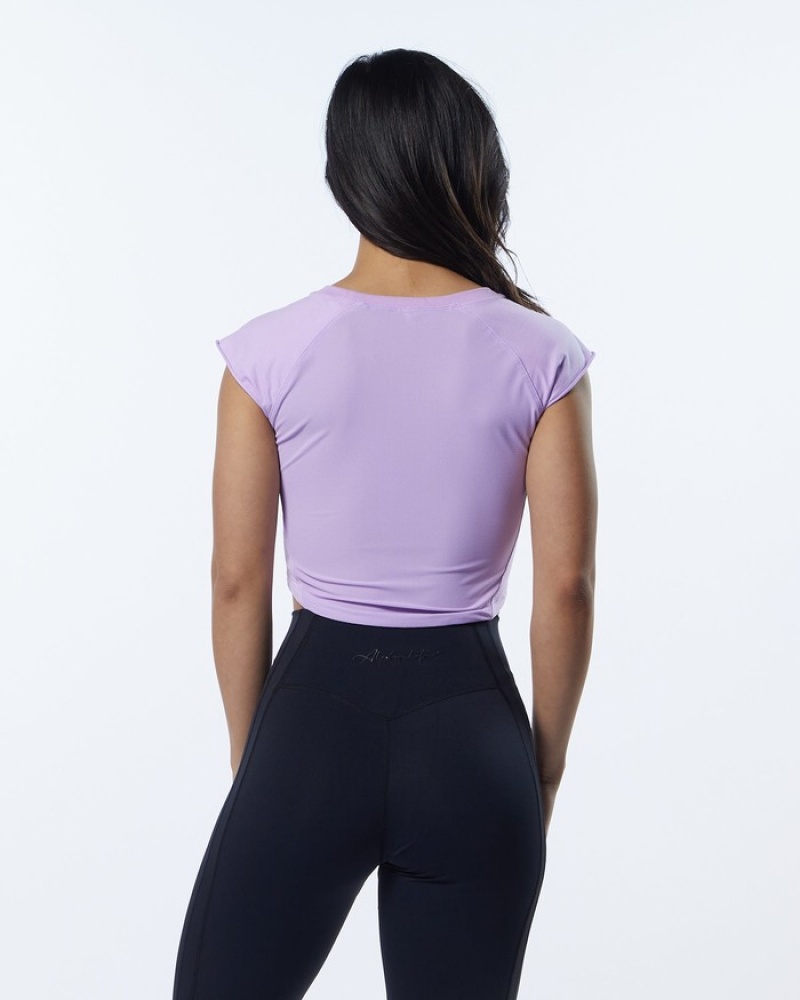 Camasa Dama Alphalete Velocity Crop Lavanda | 410653-DQS