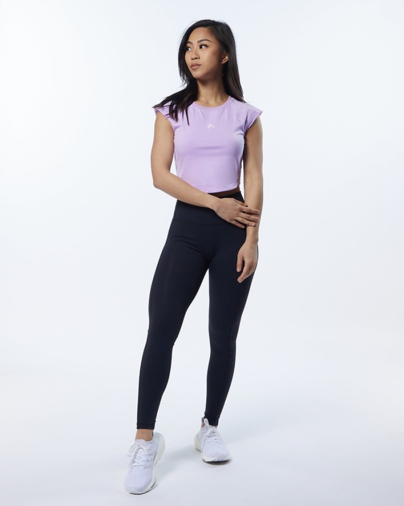 Camasa Dama Alphalete Velocity Crop Lavanda | 410653-DQS