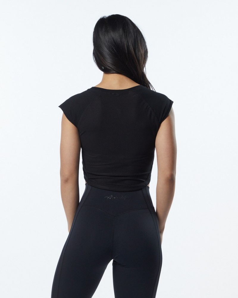 Camasa Dama Alphalete Velocity Crop Negrii | 628157-TNF