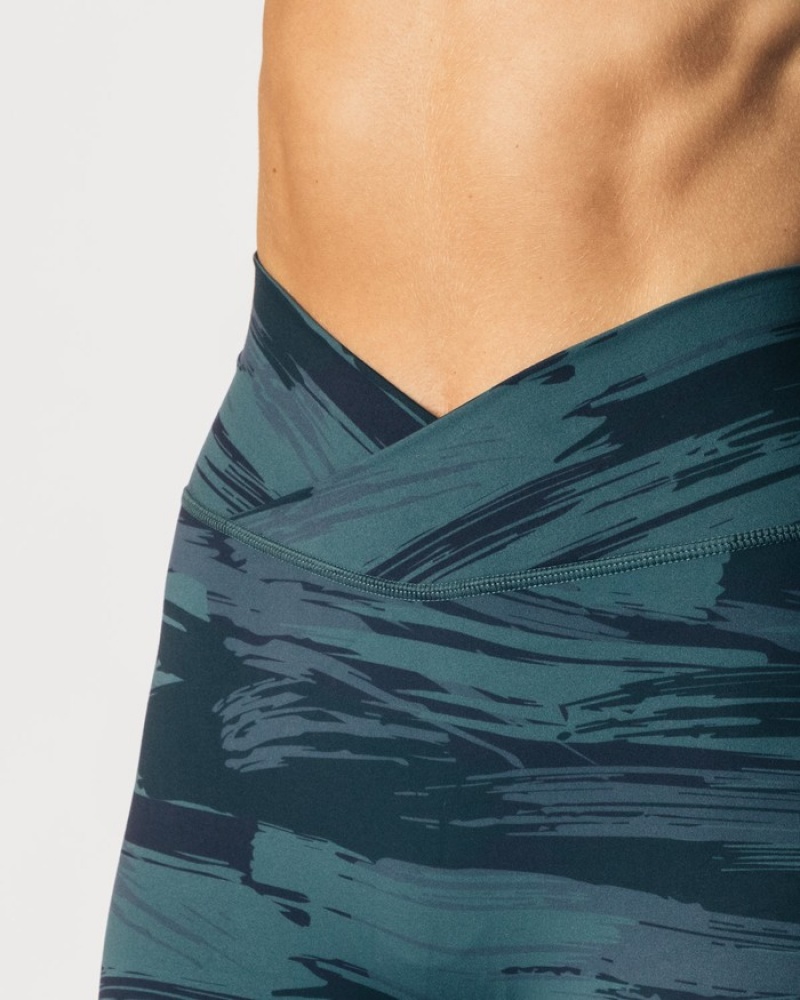 Colanti Dama Alphalete Surface Power Albastri Camuflaj | 127904-JKU